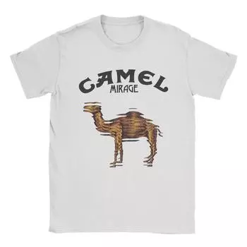 Мужские футболки Camels Mirage Band Funny Pure Cotton Tees Футболки с коротким рукавом Футболки с круглым вырезом Топы большого размера S чёрный