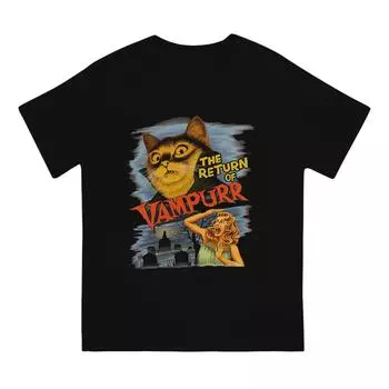 Мужские футболки Cat Vampire, забавные футболки Cat The Return Of Vampurr, футболка с коротким рукавом и круглым воротом, хлопок, топы 4XL 5XL S