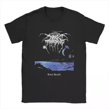 Мужские футболки Darkthrone из чистого хлопка, классная футболка с коротким рукавом и круглым вырезом, футболка с принтом S
