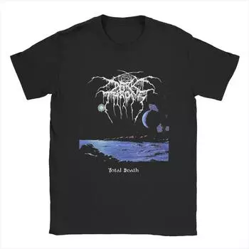 Мужские футболки Darkthrone из чистого хлопка, классная футболка с коротким рукавом и круглым вырезом, футболка с принтом S чёрный