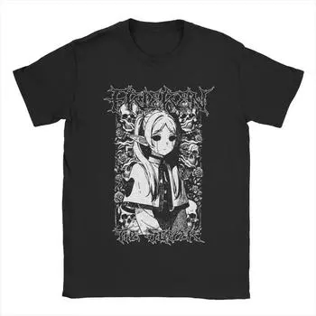 Мужские футболки Frieren The Slayer Death Metal, одежда из чистого хлопка, забавные футболки с коротким рукавом и круглым вырезом, футболки для вечеринок S