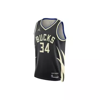 Мужские футболки Jordan NBA Milwaukee Bucks Giannis Antetokounmpo Statement Edition Swingman, черные DO9533-010 M