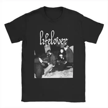 Мужские футболки Lifelover Band, одежда из чистого хлопка, забавные футболки с коротким рукавом и круглым вырезом, футболки с графическим принтом S чёрный