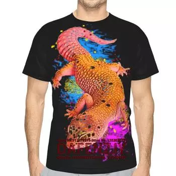 Мужские футболки - Мягкая облегающая футболка с классным графическим дизайном «Хамелеон» S синий