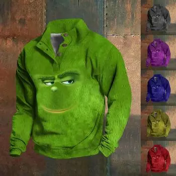 Мужские футболки, мужские футболки-хенли, мужские меховые рубашки с длинным рукавом, рождественские мужские рубашки с длинным рукавом, мужские рубашки с длинным рукавом зеленого цвета S зелёный