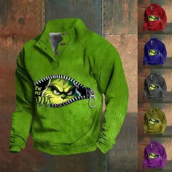 Мужские футболки, мужские футболки-хенли, мужские меховые рубашки с длинным рукавом, рождественские мужские рубашки с длинным рукавом, мужские рубашки с длинным рукавом зеленого цвета L