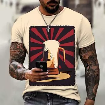 Мужские футболки Повседневный спортивный костюм с 3D-принтом Футболка свободного покроя Летняя футболка Harajuku Funny O Neck Спортивная одежда Пляжная одежда с коротким рукавом для улицы S белый