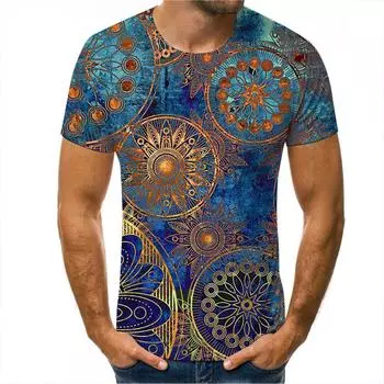 Мужские футболки с 3D принтом и 3D принтом, модные футболки с круглым вырезом, летняя верхняя одежда, мужские повседневные футболки с короткими рукавами S