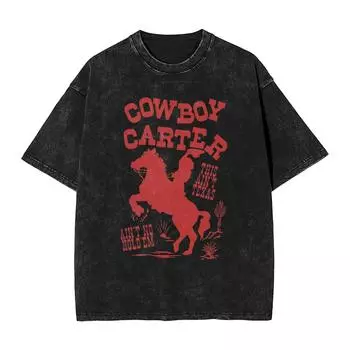 Мужские футболки с альбомом Cowboy Carter Бейонсе для тура Топы Футболки Пляжная Винтажная Футболка с короткими рукавами Футболка с круглым вырезом Оптовая продажа S