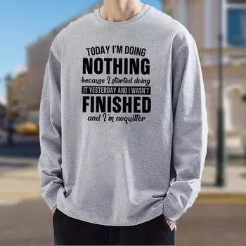 Мужские футболки с английскими буквами, футболки с длинным рукавом, повседневные свитера с круглым вырезом, мужская одежда больших размеров XS белый