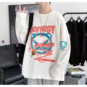 Мужские футболки с буквенным графическим принтом, модные брендовые футболки для мужчин, мужская одежда, повседневная футболка, мужская летняя корейская ретро футболка M чёрный