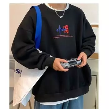 Мужские футболки с буквенным графическим принтом, модные брендовые футболки для мужчин, футболки больших размеров, мужская одежда, повседневная мужская футболка, летняя корейская ретро M чёрный