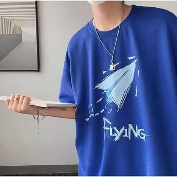 Мужские футболки с буквенным графическим принтом, модные брендовые футболки для мужчин, футболки больших размеров, мужская одежда, повседневная мужская футболка, летняя корейская ретро M чёрный