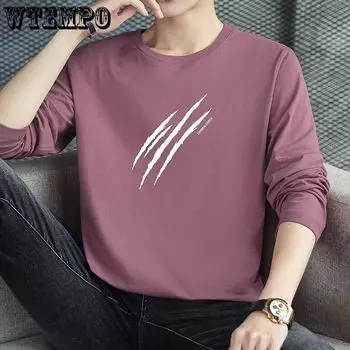 Мужские футболки с длинным рукавом, повседневные мужские футболки, однотонные топы, футболки, футболки с круглым вырезом для мальчиков и девочек M