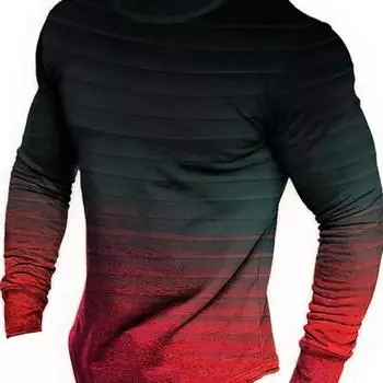 Мужские футболки с длинным рукавом в полоску весна-осень с 3D-принтом и уличными градиентами, мужские футболки 6XL, повседневные топы с круглым вырезом S