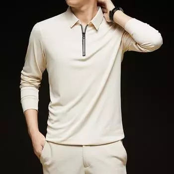 Мужские футболки с длинным рукавом весна-лето Поло для мужчин Майки Топы Блузки Толстовки Пуловеры M серый