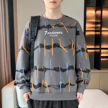 Мужские футболки с длинными рукавами, модные свободные рубашки, новые футболки, весенние и осенние топы, толстовки M