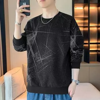 Мужские футболки с длинными рукавами, модные свободные рубашки, новые футболки, весенние и осенние топы, толстовки M