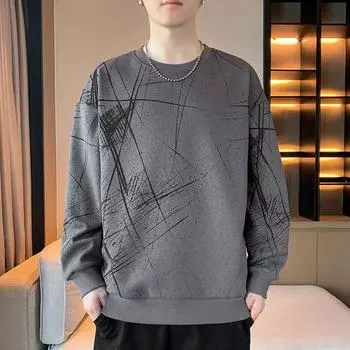 Мужские футболки с длинными рукавами, модные свободные рубашки, новые футболки, весенние и осенние топы, толстовки M