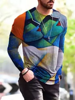 Мужские футболки с длинными рукавами в готическом уличном стиле в стиле хип-хоп и рок, весенне-осенние топы с 3D принтом, молодежные жизненные топы, футболки размера плюс 6XL S