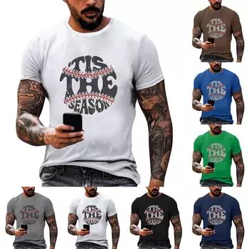 Мужские футболки с графическим принтом текста, уличная повседневная одежда с короткими рукавами и принтом L чёрный