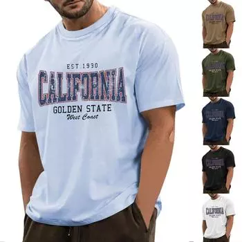 Мужские футболки с графическим принтом, уличная повседневная одежда с короткими рукавами и принтом L