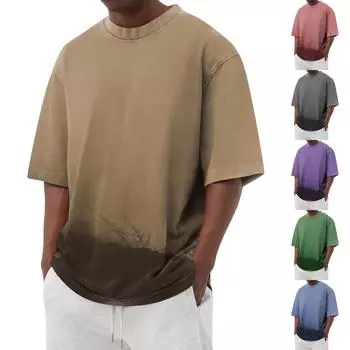 Мужские футболки с графическим принтом, уличная повседневная одежда с короткими рукавами и принтом L зелёный