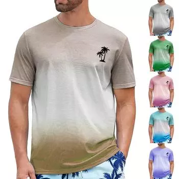 Мужские футболки с графическим принтом, уличная повседневная одежда с короткими рукавами и принтом L синий