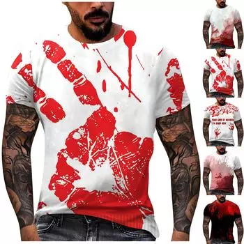 Мужские футболки с графическим принтом, уличная повседневная одежда с короткими рукавами и принтом S винный