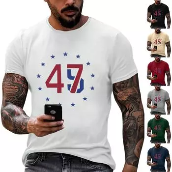 Мужские футболки с графическим принтом, уличная повседневная одежда с короткими рукавами и принтом S чёрный