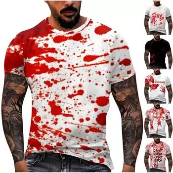 Мужские футболки с графическим принтом, уличная повседневная одежда с короткими рукавами и принтом XL красный