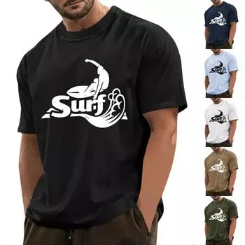 Мужские футболки с графическим текстом Pool3D печать Уличная повседневная одежда с короткими рукавами и принтом Базовая одежда L чёрный