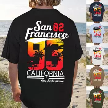 Мужские футболки с графическим текстом Pool3D печать Уличная повседневная одежда с короткими рукавами и принтом Базовая одежда L чёрный