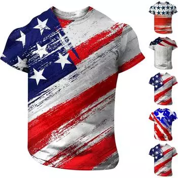 Мужские футболки с графическим текстом Pool3D печать Уличная повседневная одежда с короткими рукавами и принтом L синий