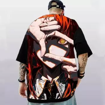 Мужские футболки с изображением персонажей аниме, 3D-принт сексуальной красоты, летний повседневный уличный трендовый топ, свободная футболка большого размера с коротким рукавом S