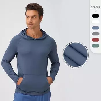 Мужские футболки с капюшоном UPF 50+ с защитой от солнца Спортивные рубашки для бега с длинными рукавами и рыбалкой Сухая посадка Спортивные рубашки для бега с длинными рукавами и капюшонами S