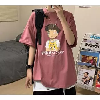 Мужские футболки с коротким рукавом с буквенным графическим принтом и половиной рукава, мужская одежда, повседневная футболка, мужские корейские повседневные топы с круглым вырезом в стиле ретро M белый