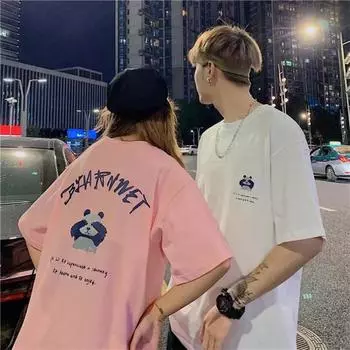 Мужские футболки с коротким рукавом с буквенным графическим принтом, модные брендовые футболки для мужчин, мужская одежда, повседневная футболка, мужские летние топы в корейском стиле ретро для мужчин M чёрный