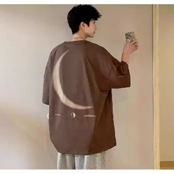 Мужские футболки с короткими рукавами, мужские свободные топы с графикой и круглым вырезом, модные мужские футболки в стиле ретро, футболка большого размера, новое лето, большие размеры M чёрный