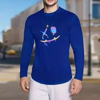 Мужские футболки с лазерным принтом смайликов, футболки с длинным рукавом, повседневные свитера с круглым вырезом, мужская одежда больших размеров XS белый