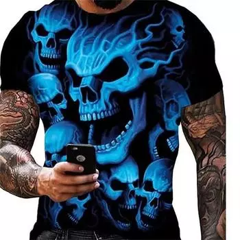 Мужские футболки с мультяшным 3D принтом и круглым вырезом, свободная удобная футболка для мужчин, летняя футболка с короткими рукавами, топы больших размеров S