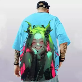 Мужские футболки с принтом 3D Sexy Beauty Футболки с коротким рукавом Летняя повседневная мужская одежда Свободные футболки большого размера для мужчин Новые топы S