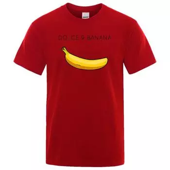 Мужские футболки с принтом Dolce & Banana, с круглым вырезом, дышащие топы, оверсайз, удобная футболка, мужские футболки с коротким рукавом, размеры S-3XL S