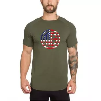 Мужские футболки с принтом Muscleguys, пополнение, корейские модные футболки с короткими рукавами, удобные футболки с одним вырезом M белый