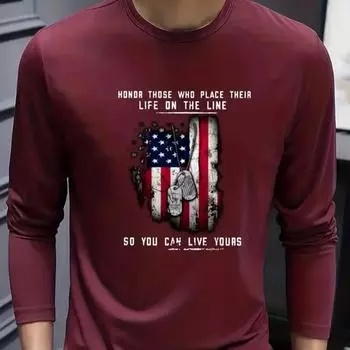 Мужские футболки с принтом национального флага и алфавита, футболки с длинным рукавом, повседневные свитера с круглым вырезом, мужская одежда больших размеров XS белый