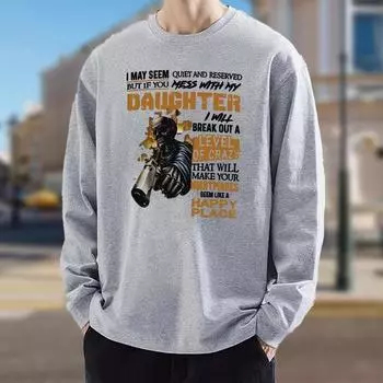 Мужские футболки с принтом Skeleton English Splicing, футболки с длинным рукавом и круглым вырезом, повседневные пуловеры, мужская одежда больших размеров XS белый