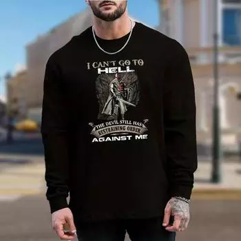 Мужские футболки с принтом «Спартанский воин», футболки с длинным рукавом, повседневные свитера с круглым вырезом, мужская одежда больших размеров XS белый