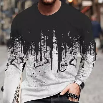 Мужские футболки с принтом животных и собак, футболки с длинным рукавом, повседневные свитера с круглым вырезом, мужская одежда больших размеров XS белый