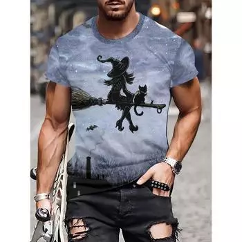 Мужские футболки с забавным рисунком крупного рогатого скота и 3D-принтом, топы, футболки, летняя новинка 2024 года, женская уличная мода, свободная футболка, мужская одежда S