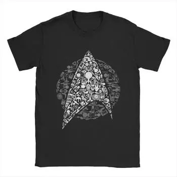 Мужские футболки со звездами Treks Icons, хлопковая одежда, юмористические футболки с коротким рукавом и круглым вырезом, футболка с идеей для подарка S чёрный